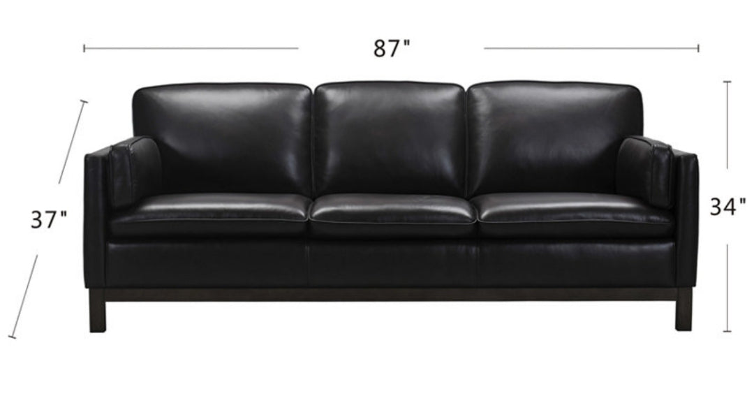 Virton 87" Leather Sofa (Ranch Brown)