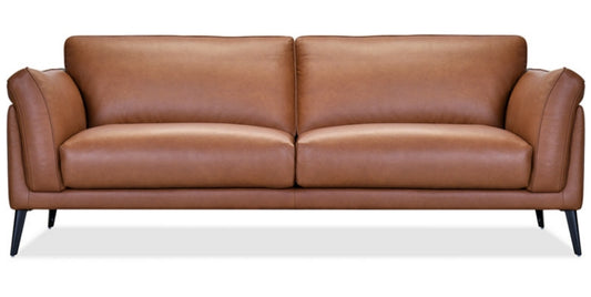 Keery 91" Leather Sofa (Caramel)