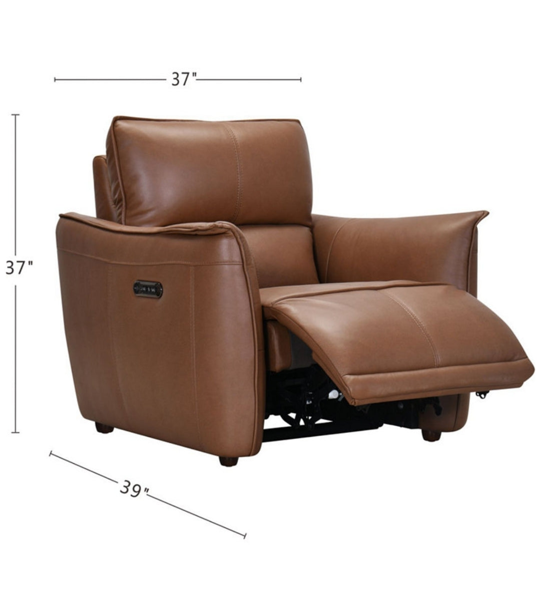Polner 39" Leather Power Motion Chair (Russet)