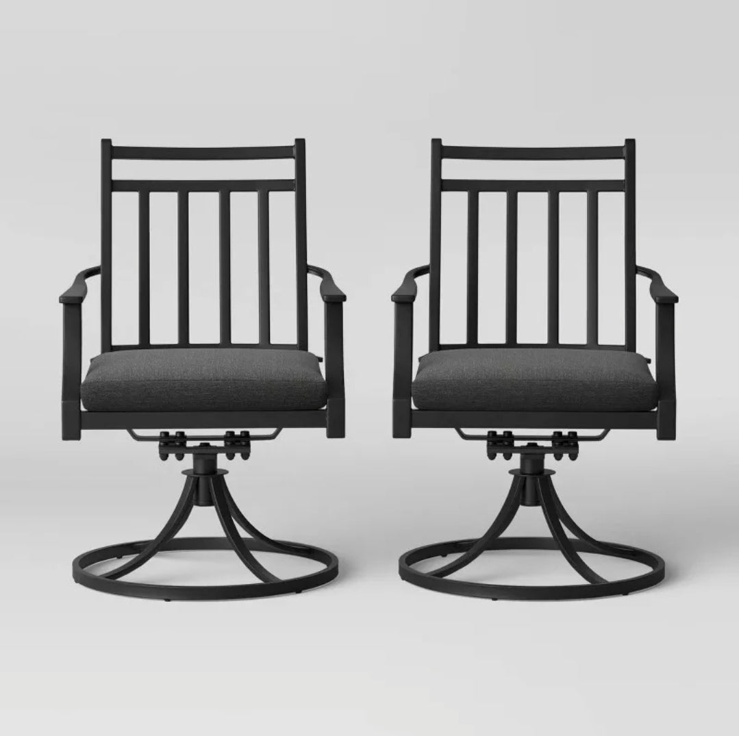 Fairmont 2pk Metal Patio Swivel Rocking Dining Chair Weather-Resistant