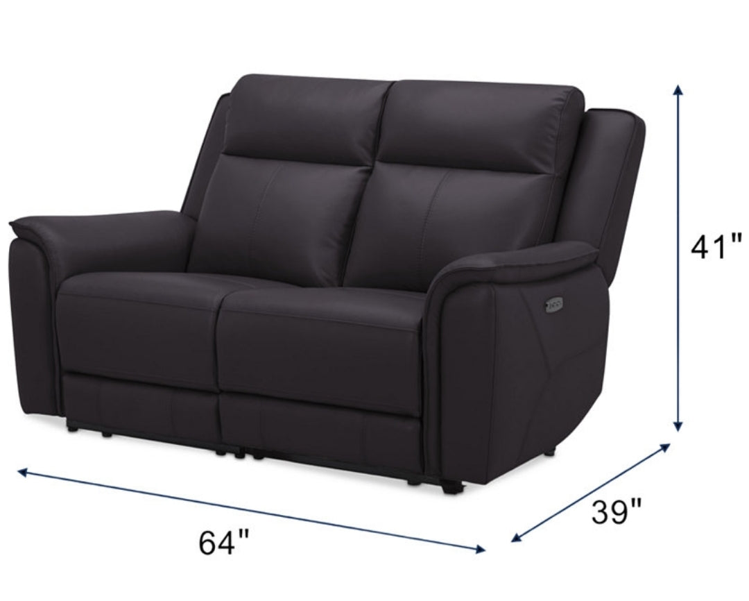 Addyson 64" 2-Pc. Leather Sofa with 2 Zero Gravity
Recliners with Power Headrests/ Chocolate