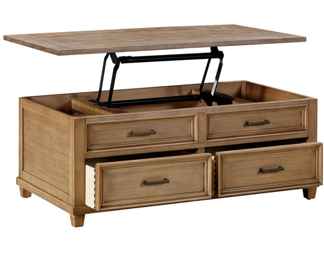 Dawnwood 50" Wood Lift Top Cocktail Table (Wheat)