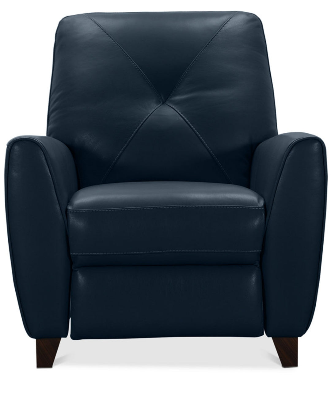 Myia Tufted Back Leather Pushback Recliner (Peacock Blue)