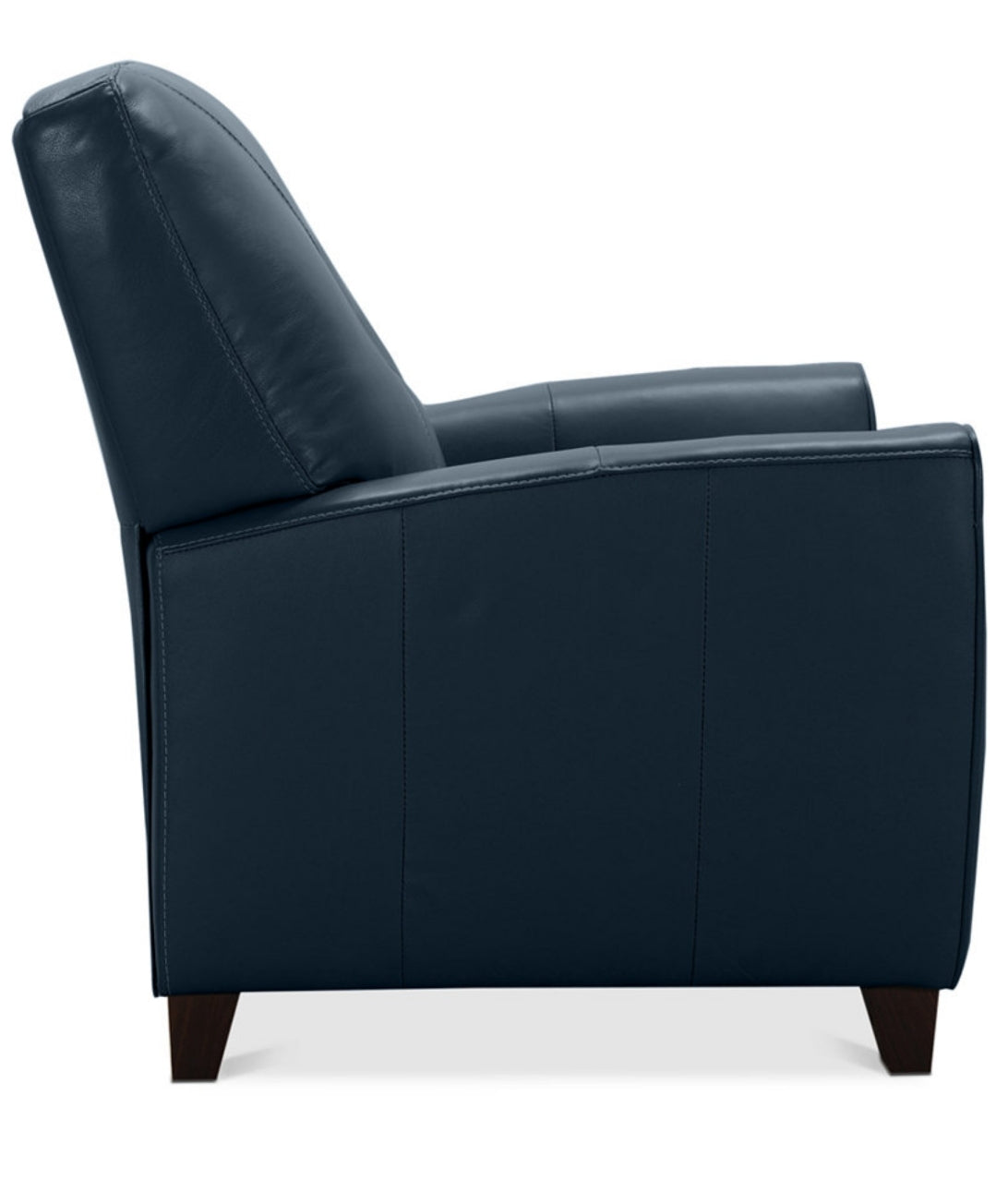 Myia Tufted Back Leather Pushback Recliner (Peacock Blue)