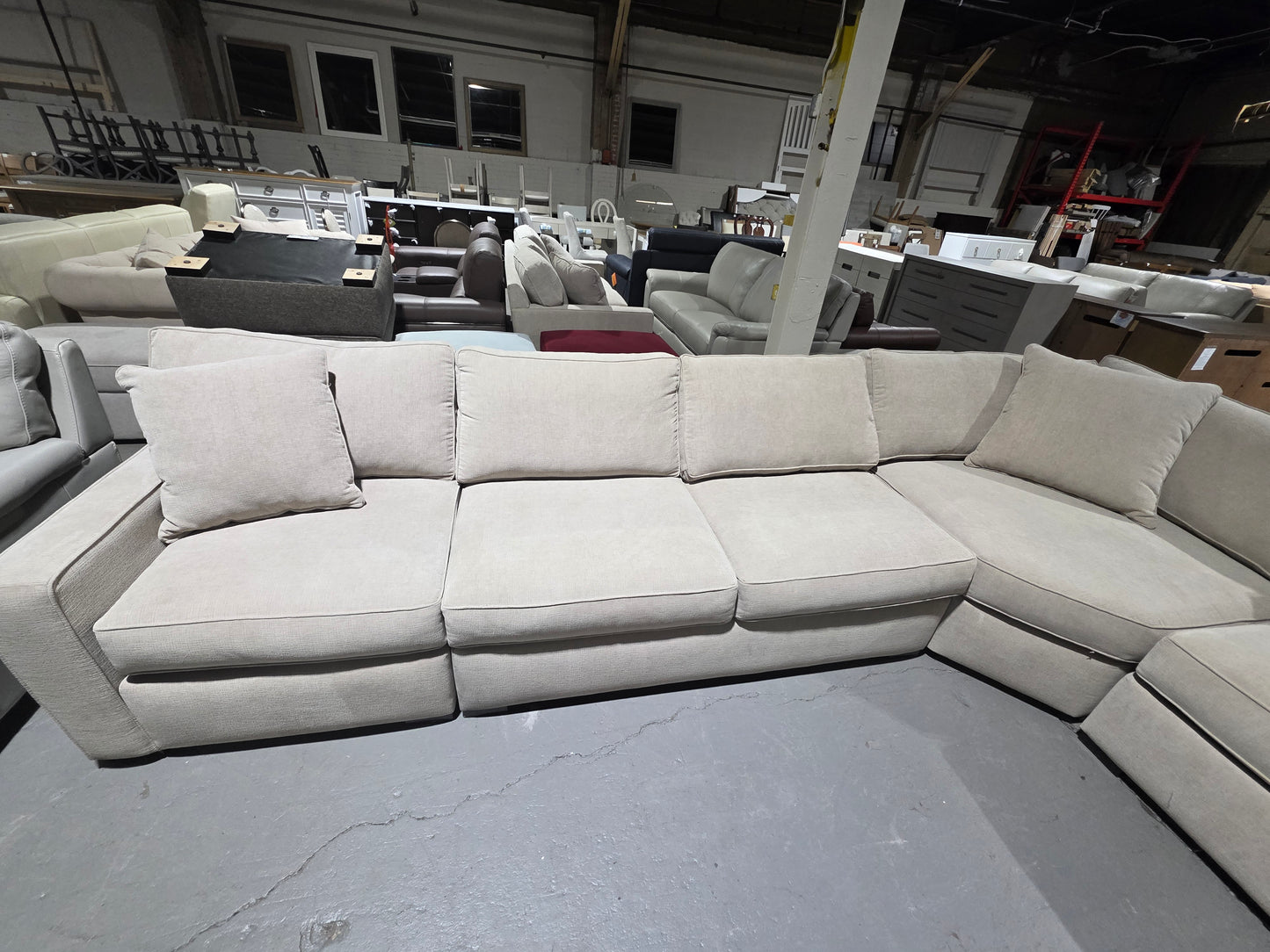 Radley 5-Piece Fabric Chaise Sectional Sofa (Heavenly Chrome Beige)