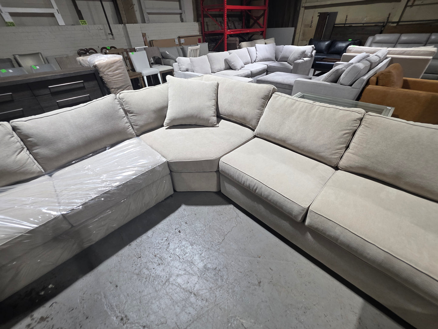 Radley 4-Pc. Fabric Sleeper Sectional (Heavenly Chrome Beige)