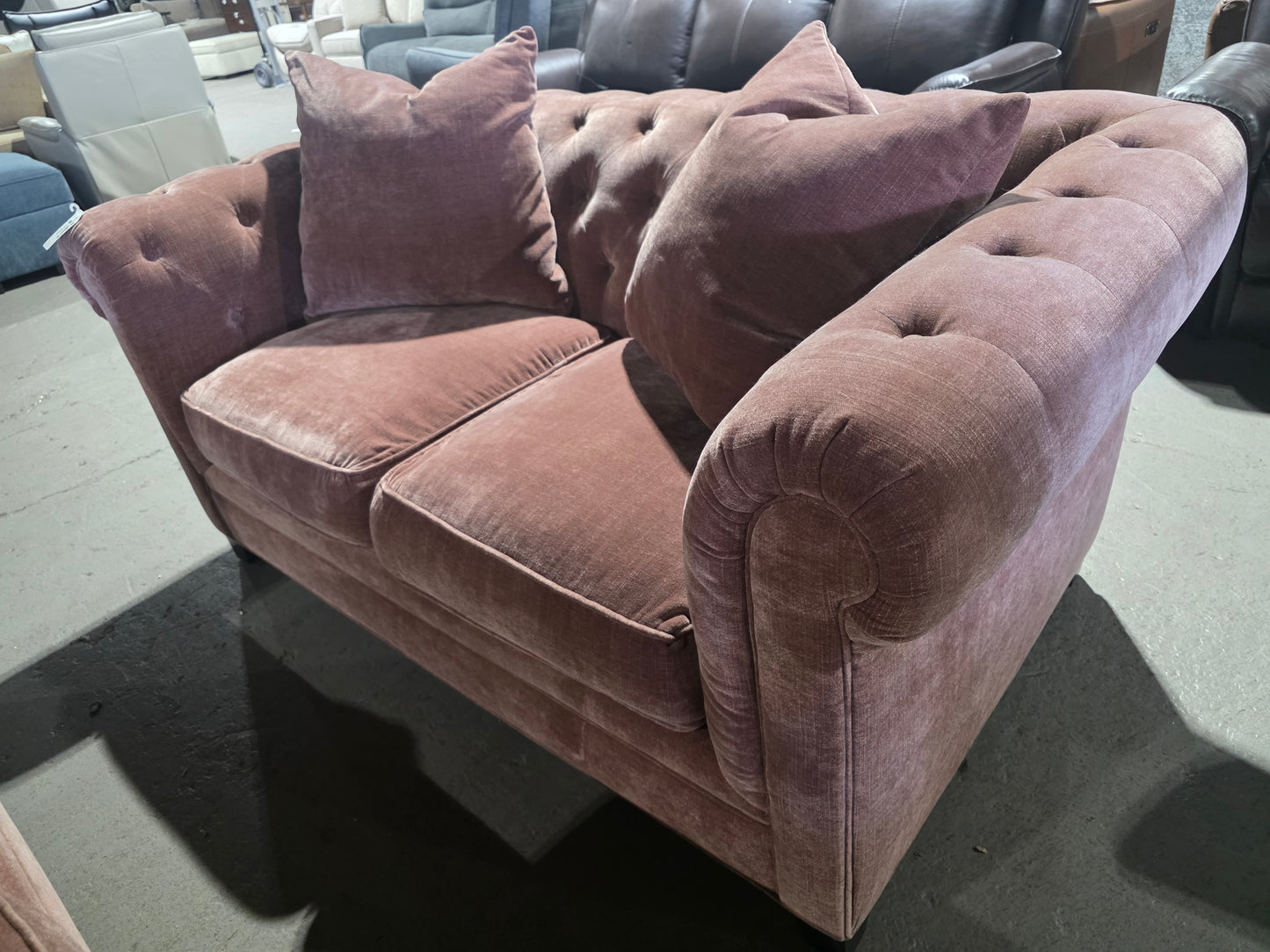 Kallison Fabric Loveseat (Dusty Pink)