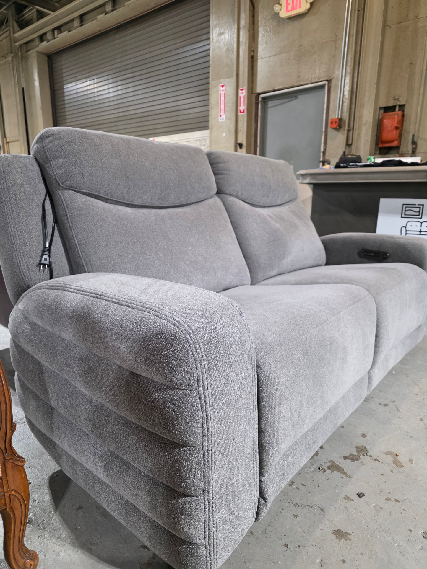 Kristyan 2-Pc. Fabric Sofa with 1 Power Motion Chairs (Pewter)