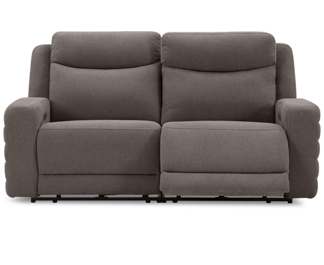 Kristyan 2-Pc. Fabric Sofa with 1 Power Motion Chairs (Pewter)
