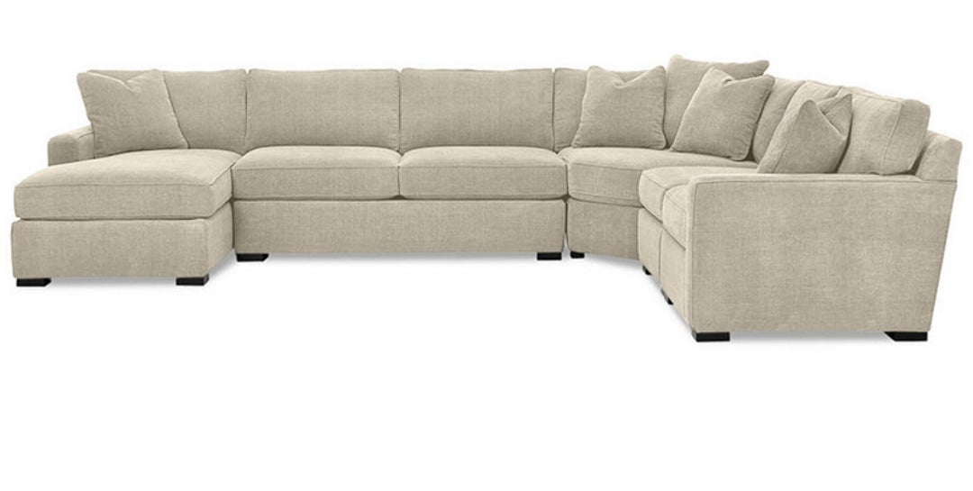 Radley 5-Piece Fabric Chaise Sectional Sofa (Beige)