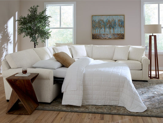 Radley Roll Arm Fabric Sectional Sofa  Bed (Natural)