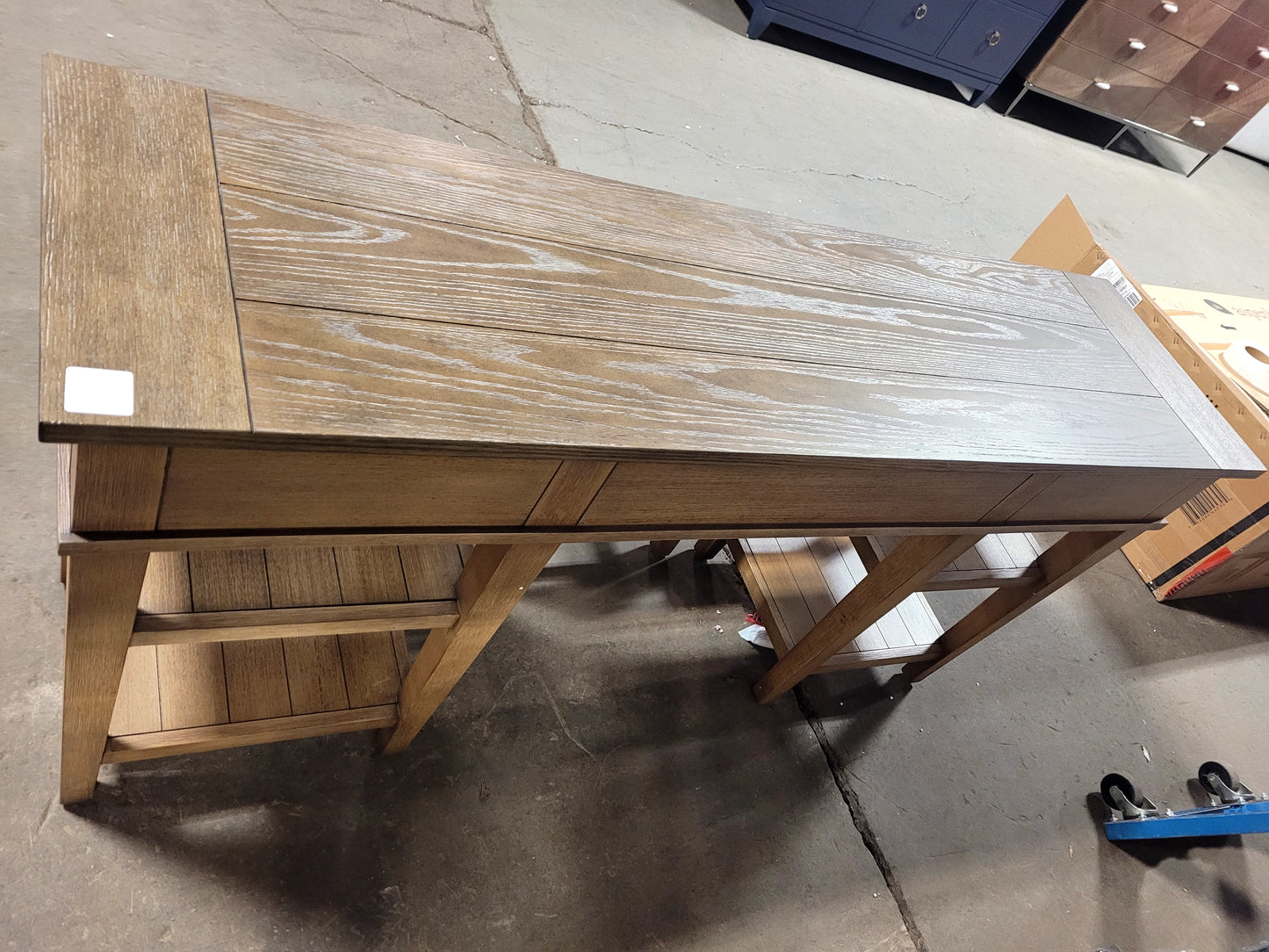 Dawnwood 60" Wood Sofa Writing Table with Stool (Wheat)