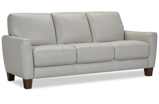 Galligher 82" Leather Sofa (Light Grey)