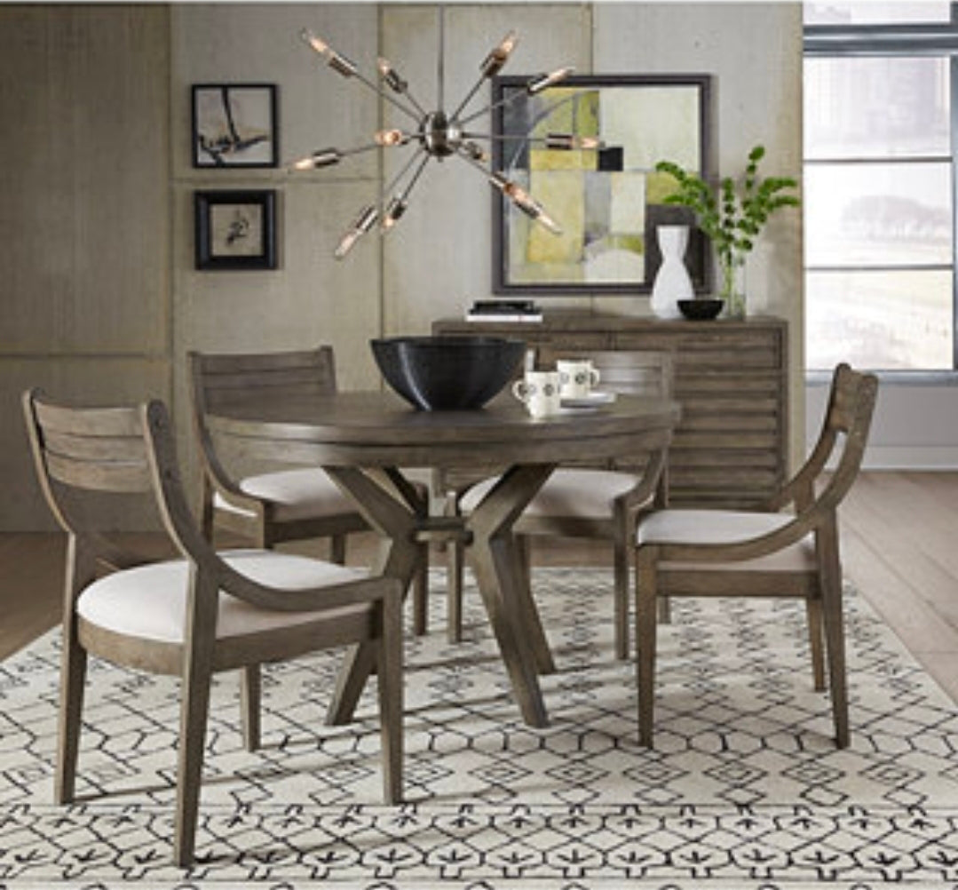 Greystone II 5-Pc. Dining Set (Round Table & 4 Chairs) Grey