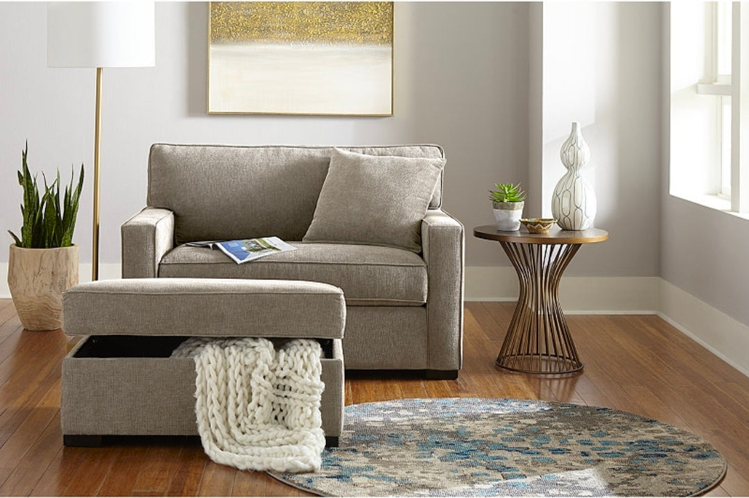 Radley 54" Fabric Chair Bed (Heavenly Chrome Beige)