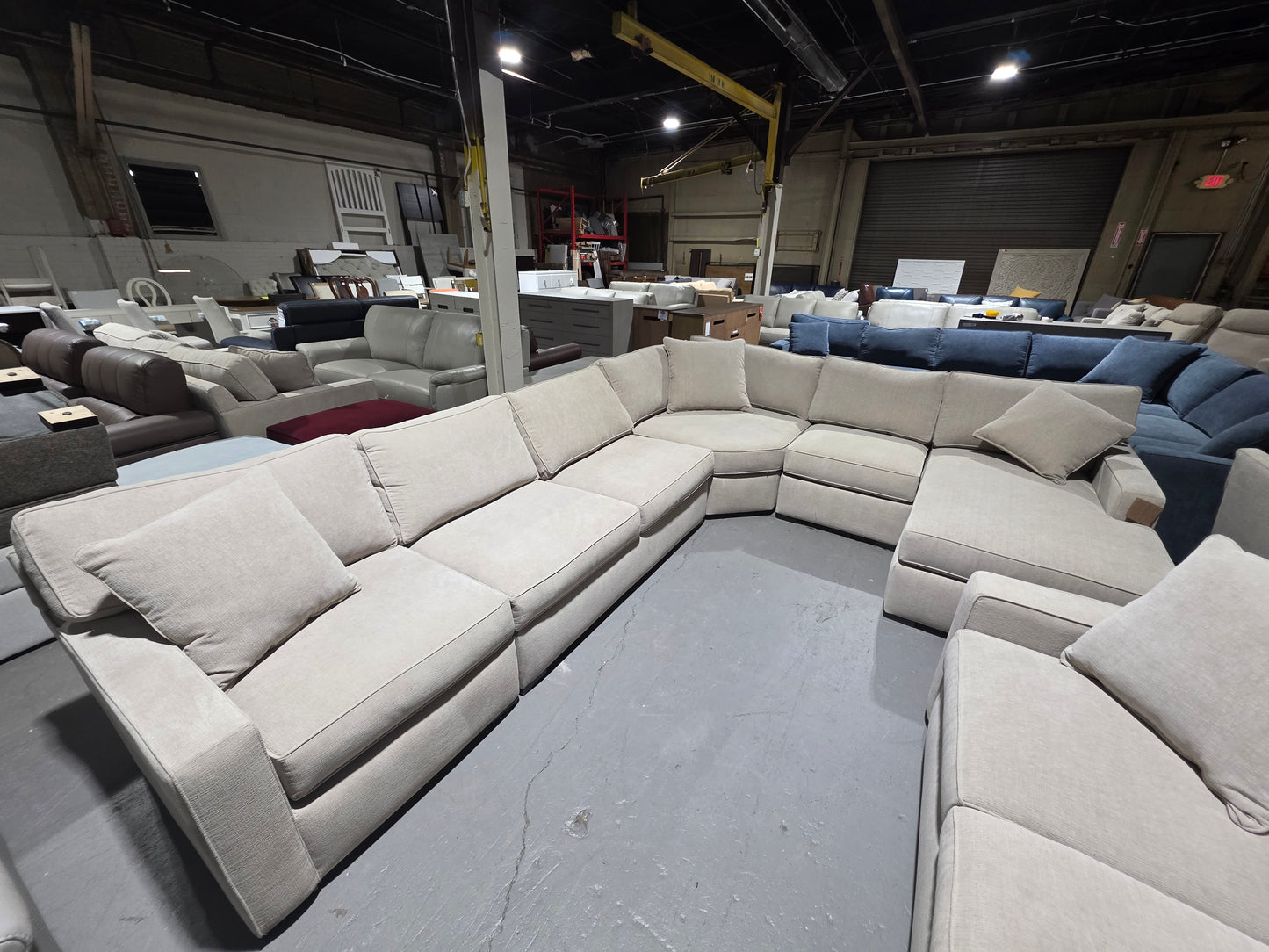 Radley 5-Piece Fabric Chaise Sectional Sofa (Heavenly Chrome Beige)