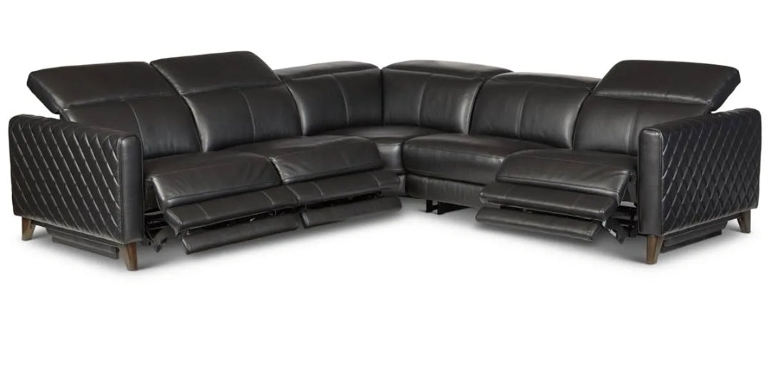 Jaconna 5-Pc. Leather Sectional with 3 Power Recliners