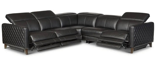 Jaconna 5-Pc. Leather Sectional with 3 Power Recliners