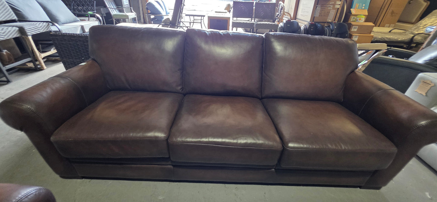 Brookfield 95" Top Grain Leather Sofa Couch