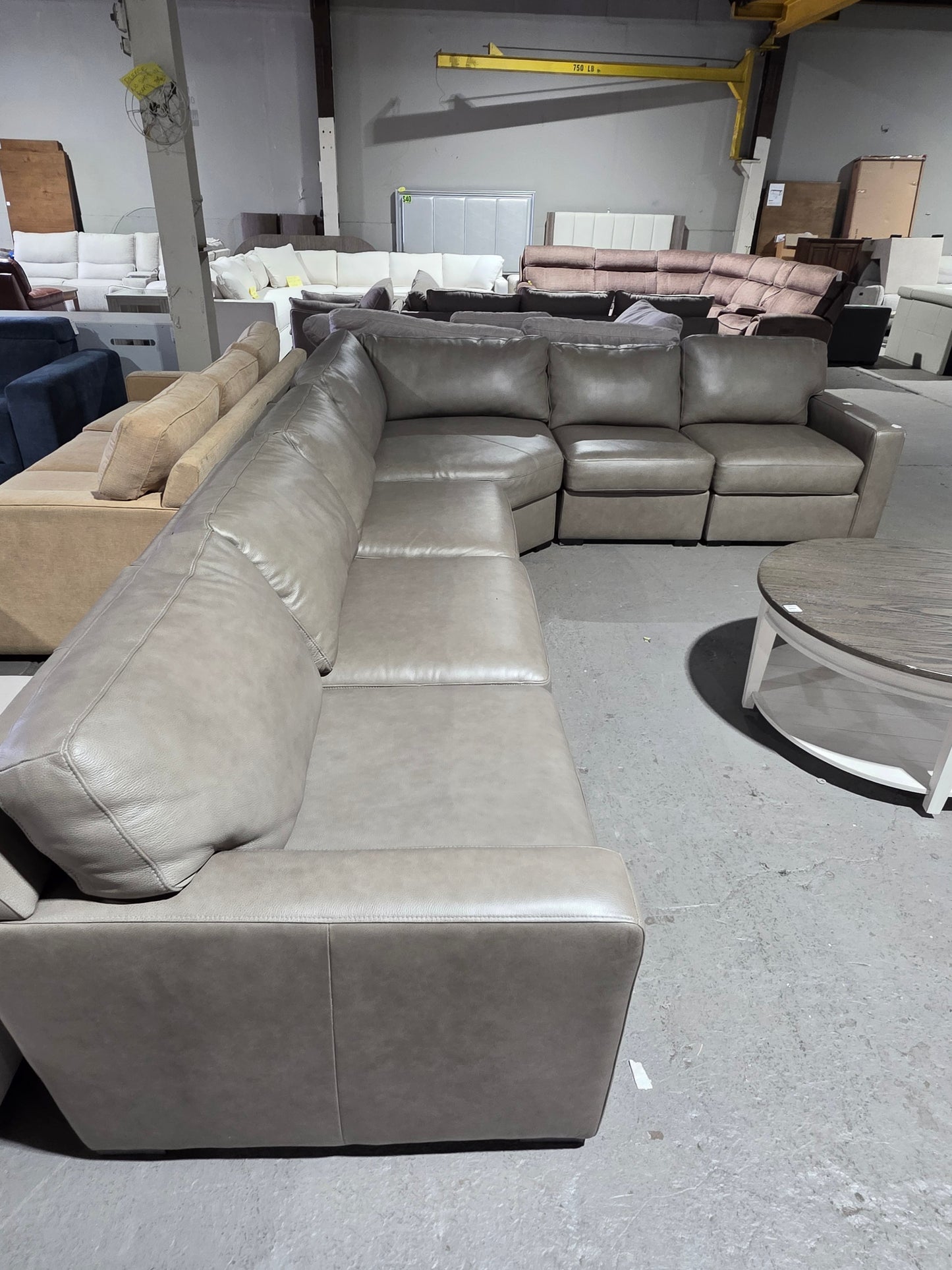 Radley 148" 5-Pc. Leather Square Corner L Shape Modular Sectional
