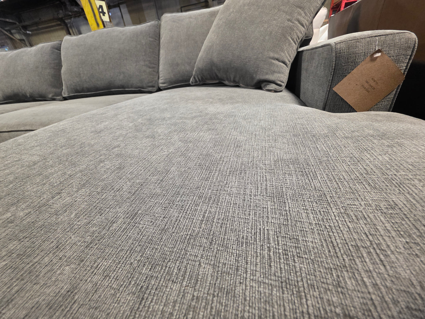 Radley 4-Pc. Fabric Chaise Sectional Sofa with Wedge Piece (Heavenly Mocha Grey)