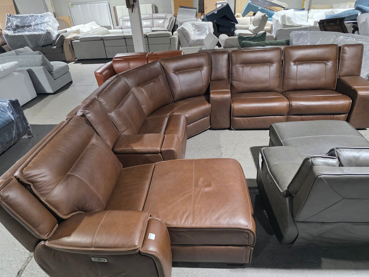 Hansley Leather Sectional w/ Reclining Chaise