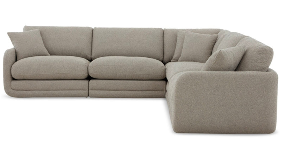 Daryll 5-Pc Fabric L Sectional (Granite)