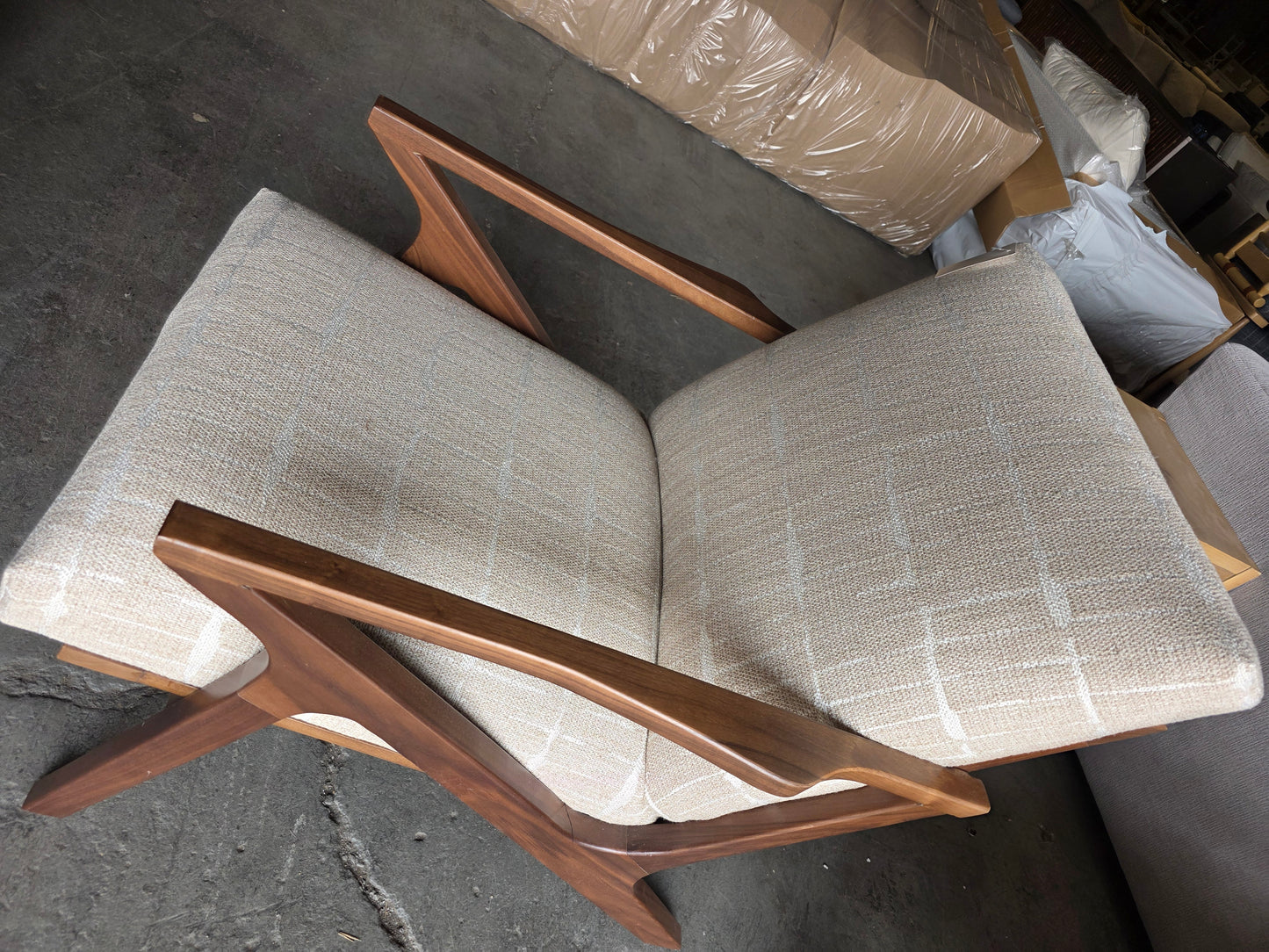 Swaxon Fabric Wood Chair