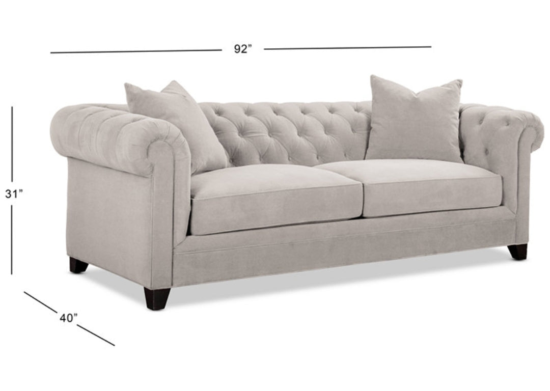 Kallison 92" Fabric Sofa (Grey)