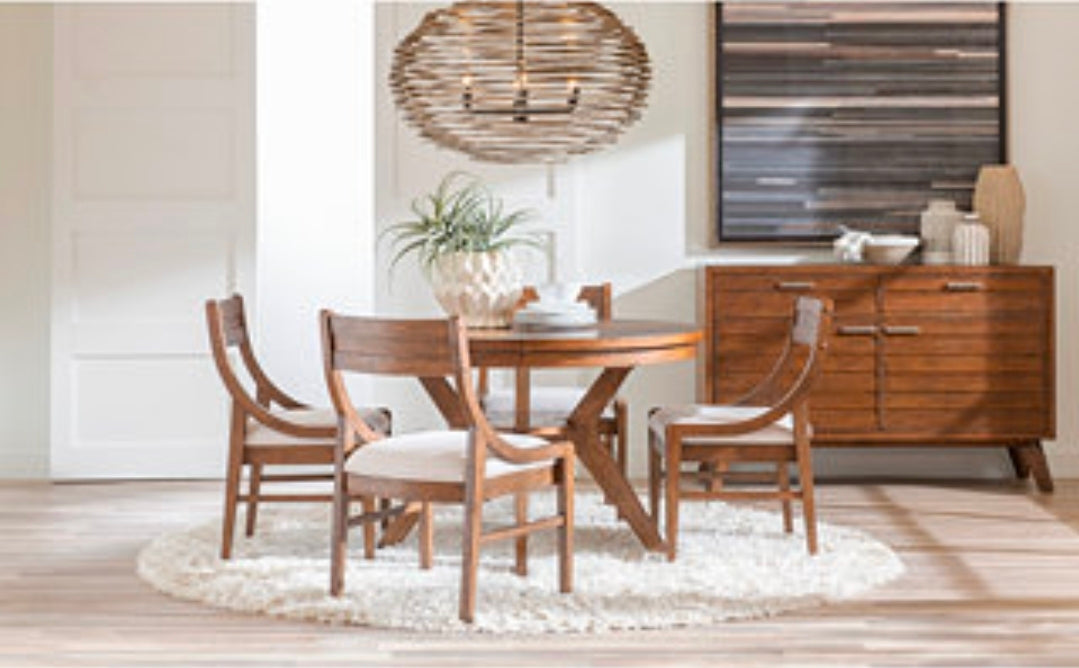 Greystone II 5-Pc. Dining Set (Round Table & 4 Chairs) Brown
