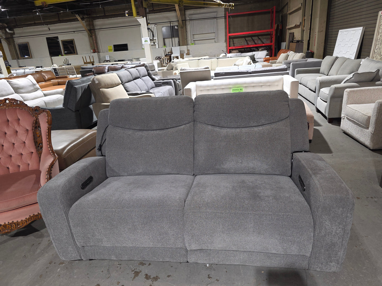 Kristyan 2-Pc. Fabric Sofa with 1 Power Motion Chairs (Pewter)