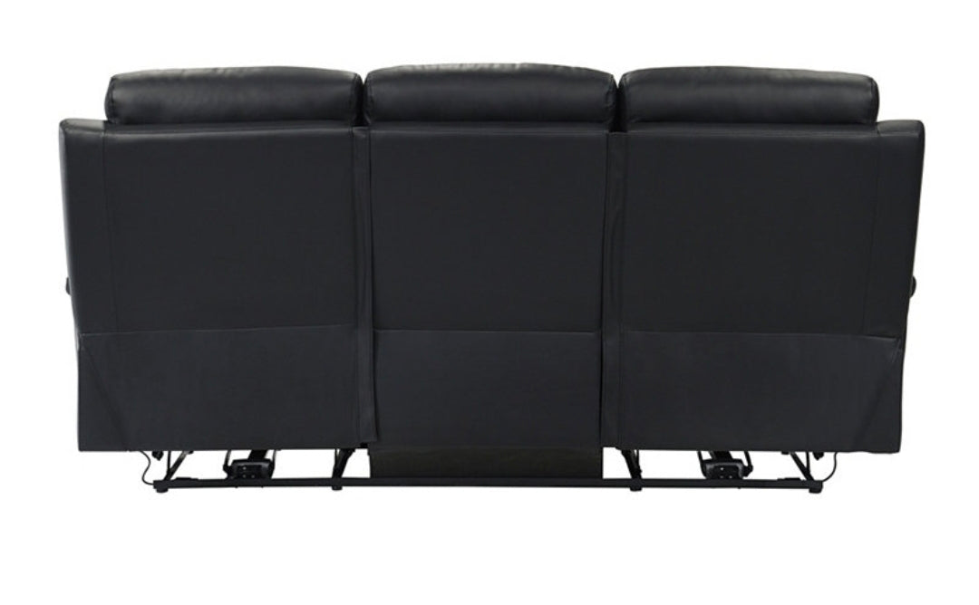 White Label Rittman 87" Power Double Reclining Sofa (Black)
