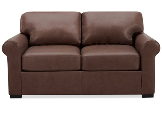 Radley Roll Arm 61" Leather Loveseat (Chocolate)