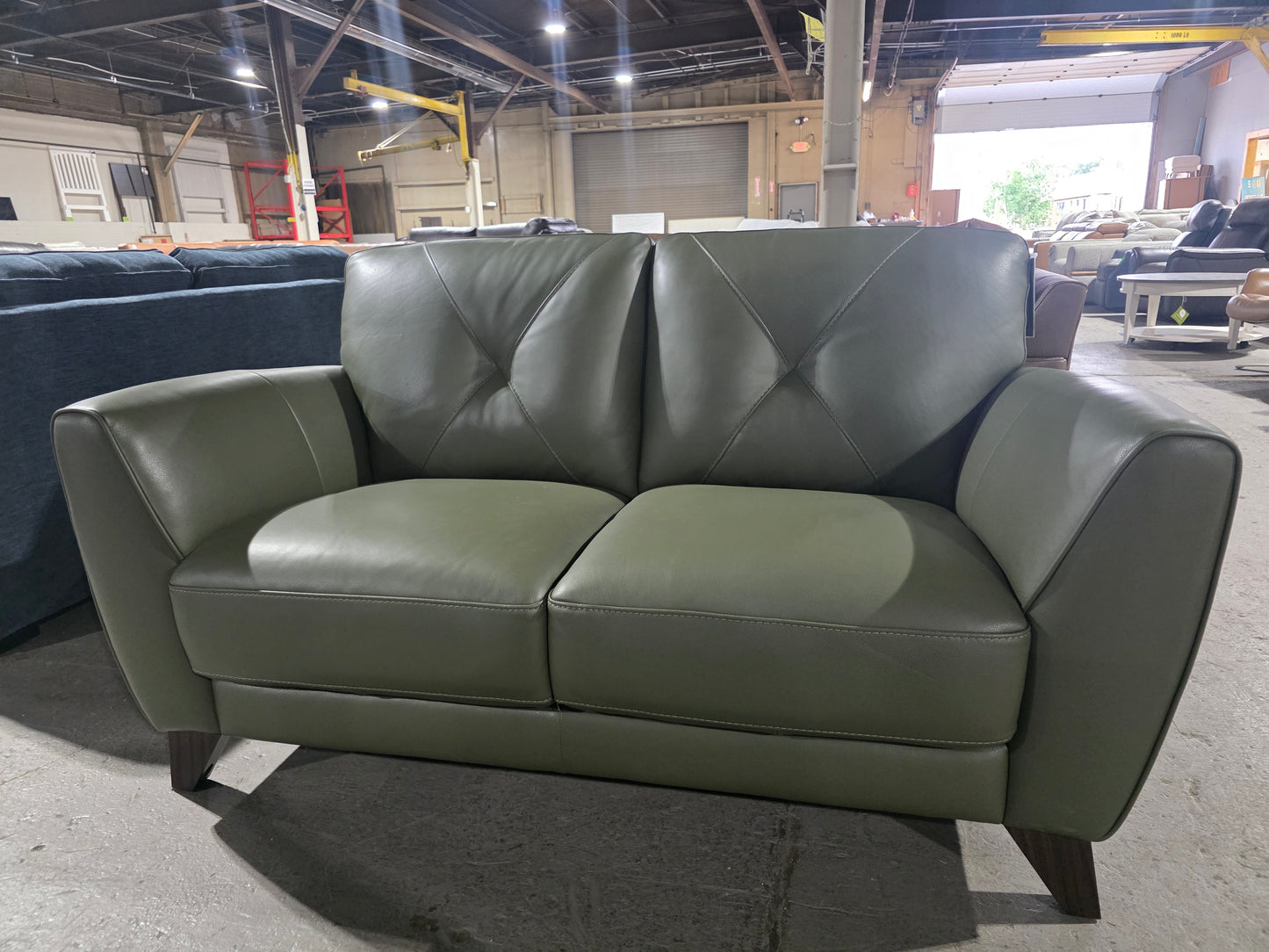 Myia 62" Leather Loveseat (Green)