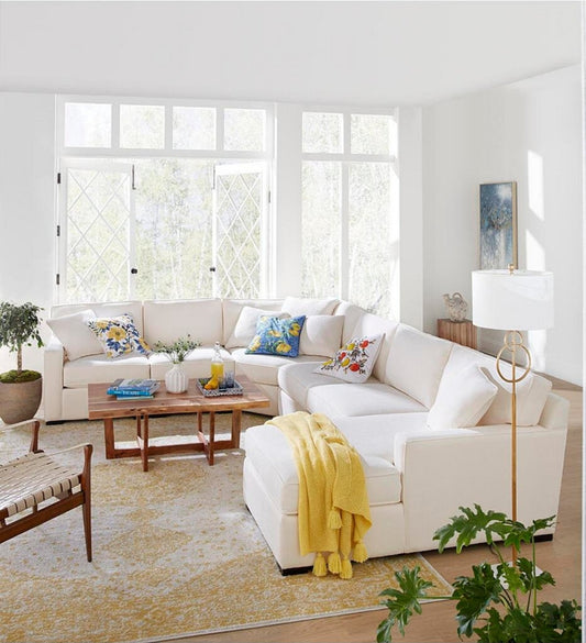 Radley 5-Piece Fabric Chaise Sectional Sofa (Heavenly Oyster White)