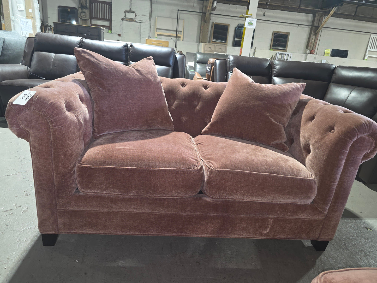 Kallison Fabric Loveseat (Dusty Pink)