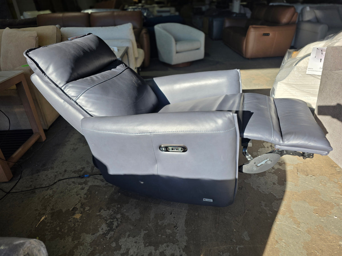 Violino Kelli Power Leather Recliner-Zen Indiago Navy Blue