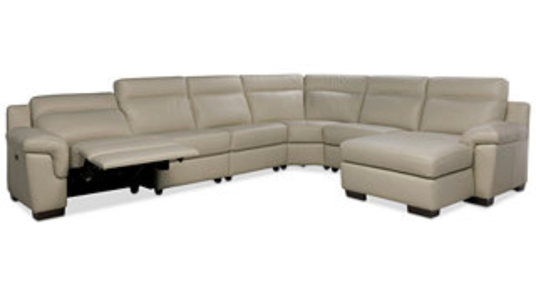 Julius II 6-Pc. Leather Chaise Sectional with 2 Power Recliners