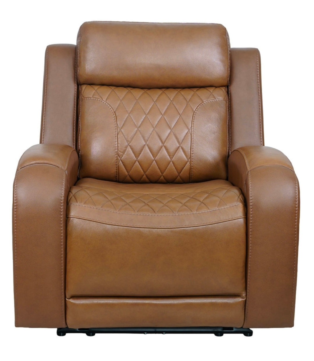 Niccy Leather 41.75" Power Motion Lay Flat Recliner (Brown)