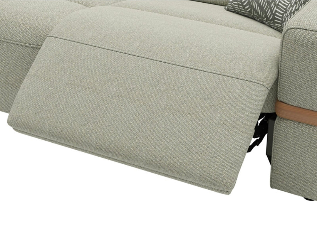 Nierling Fabric Power Motion Sofa with Power Headrest (Granite)
