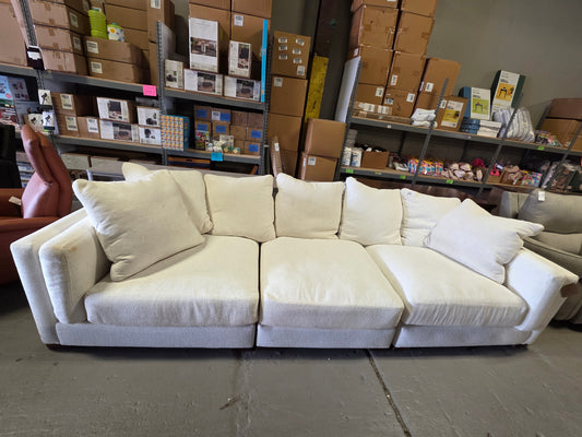 Oversized 3-Pc. White Sectional Sofa