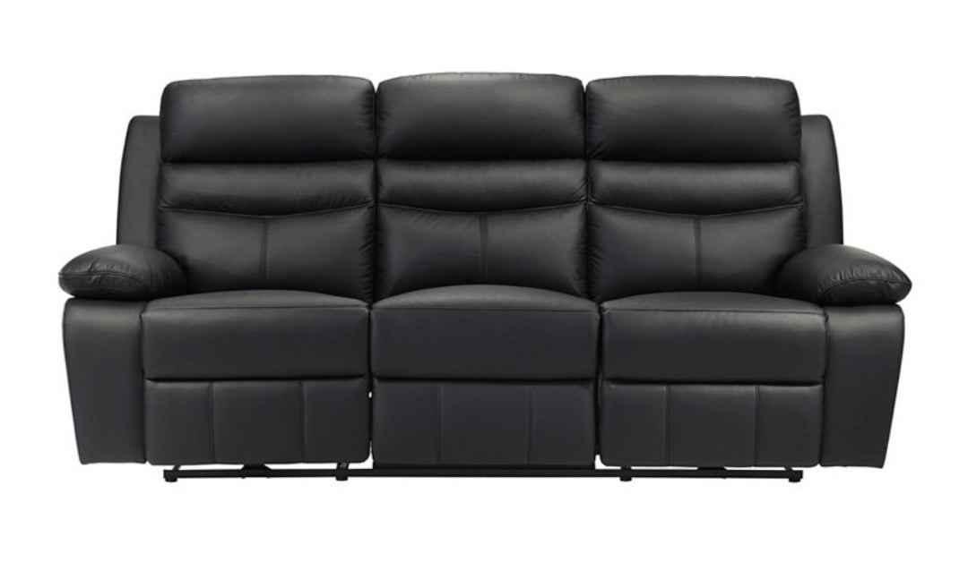 White Label Rittman 87" Power Double Reclining Sofa (Black)