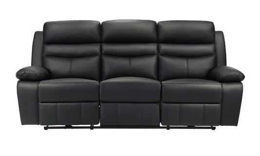 White Label Rittman 87" Power Double Reclining Sofa (Black)