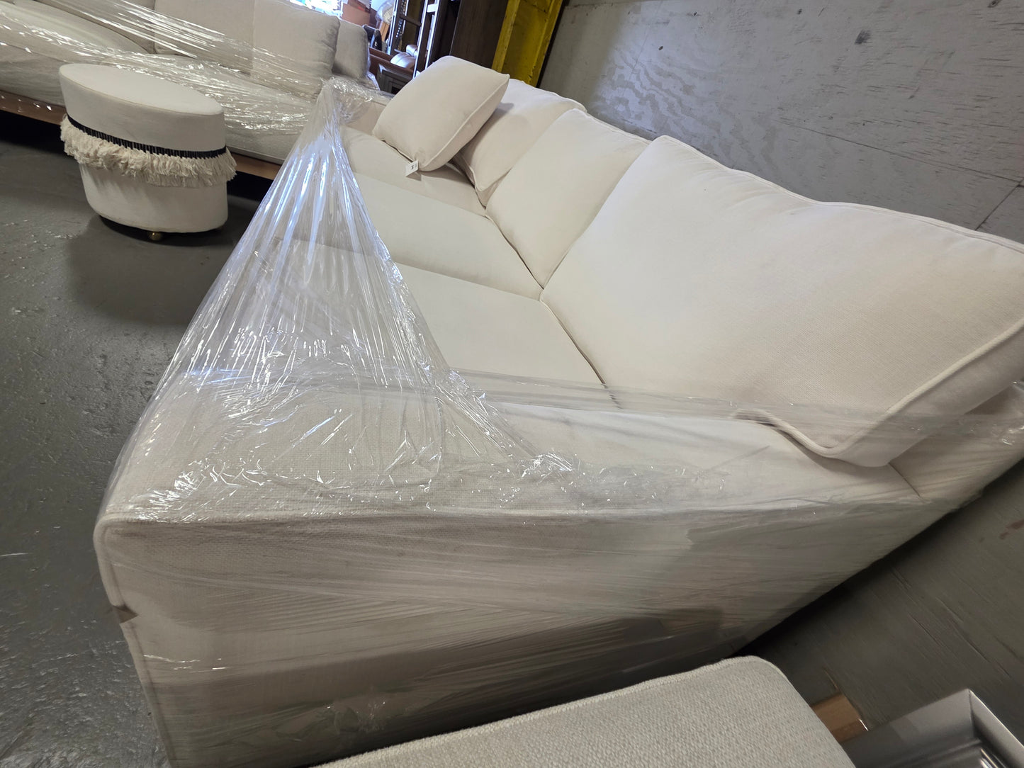 Radley 86" White Fabric Sofa