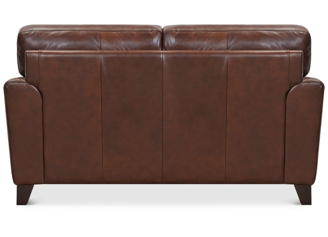 Brayna 65" Classic Leather Loveseat (Classico Chestnut)