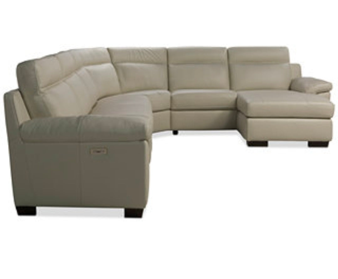 Julius II 6-Pc. Leather Chaise Sectional with 2 Power Recliners