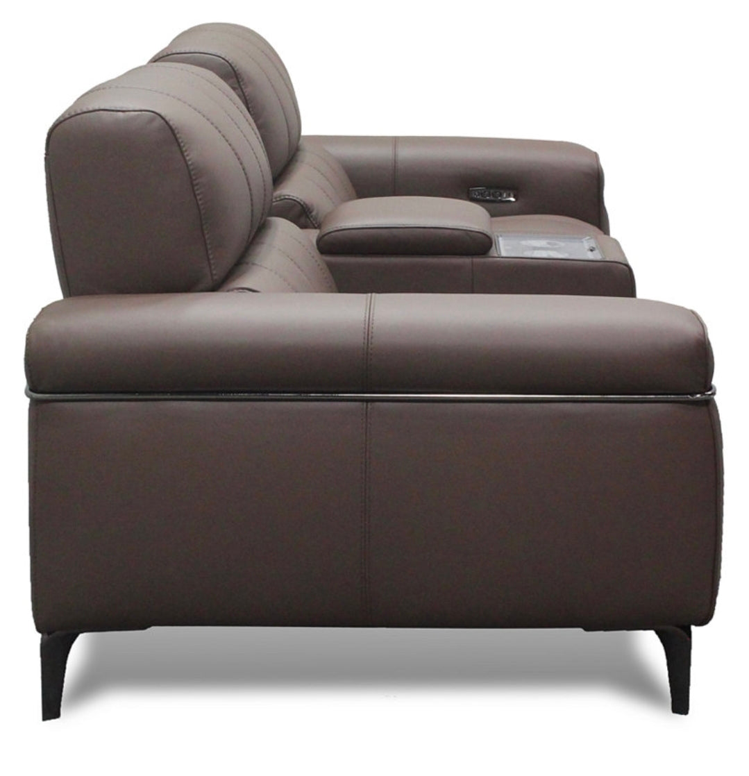 Wyndill 3-Pc. Leather Sofa with 2 Power Recliners (Cacao Brown)