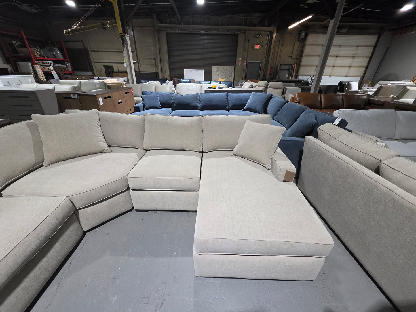 Radley 5-Piece Fabric Chaise Sectional Sofa (Heavenly Chrome Beige)