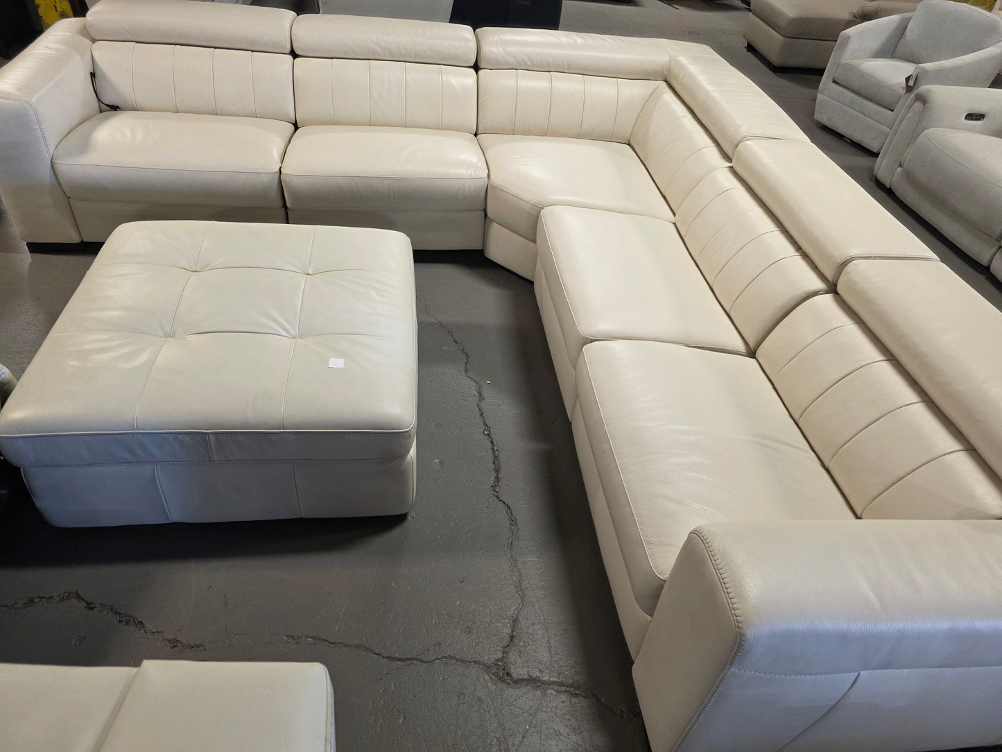 Rinan 125" 5-Pc. Leather Sectional with 2 Power Recliners