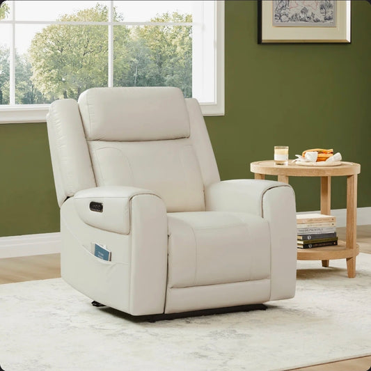 Grey Leather Recliner